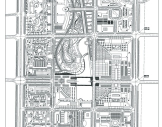 行政中心区域概念规划CAD图
