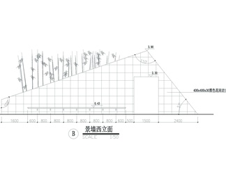 斜面景墙详图