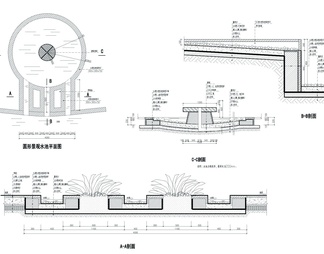圆形景观水池详图
