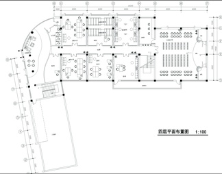 转角L型幼儿园装修平面CAD图