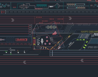 超全儿童活动场地健身器材CAD图库