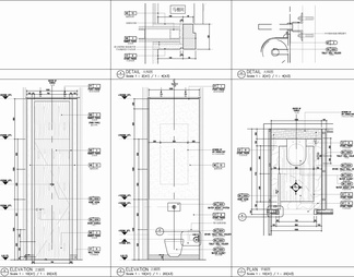 70㎡公共卫生间室内施工图 厕所 卫生间 公厕 残疾人卫生间 残卫