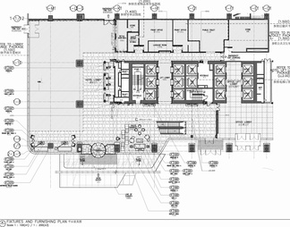 某酒店大堂接待区施工图 酒店公区 接待台 接待大厅 休息洽谈