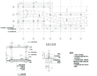 长型花架竣工详图