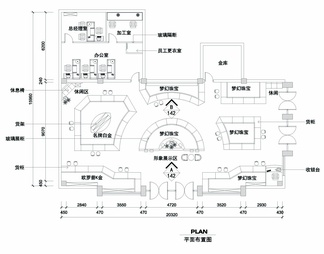 珠宝店cad平面布置图