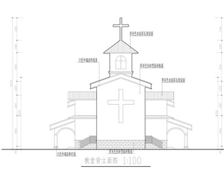 整套十字天主教堂建筑图