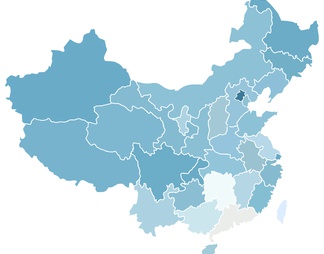 中国蓝白色地图