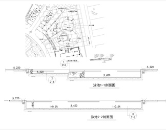 游泳池浴场cad合集