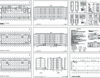 厂区宿舍楼工程施工建筑CAD图