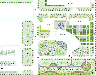 厂区景观绿化cad规划设计图
