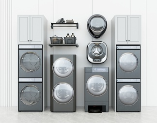 阳台洗衣柜，洗衣机，烘干机，壁挂洗衣机，洗烘一体机，置物架