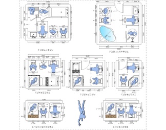 卫生间人体工程学尺寸CAD图库