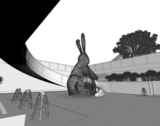 创意动物兔子雕塑