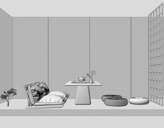 茶室，低茶桌，茶桌，茶具，蒲团