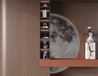 装饰柜 摆件雕塑月球