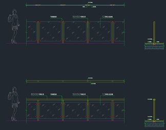 6套精品玻璃栏杆护栏CAD施工图