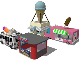 冰淇凌店铺 摊位摊铺