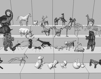 卡通动物造型雕塑美陈组合