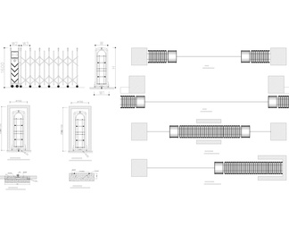 12套电动伸缩大门CAD图纸