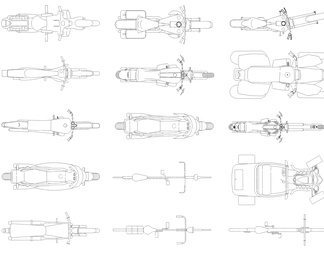 50款高质量摩托车电动车自行车CAD图纸