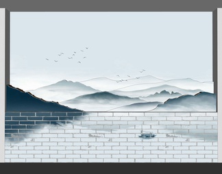 山水背景墙