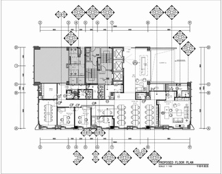 500㎡商业管理中心办公室施工图+效果图+物料表 开敞办公 会议室 办公楼 经理办公室