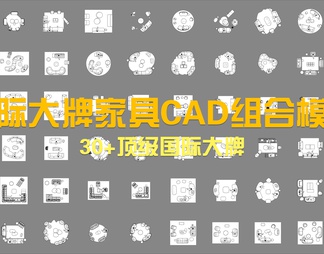 国际大牌家具CAD组合模块