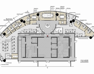 500㎡办公室施工图 办公空间 开敞办公 会议室