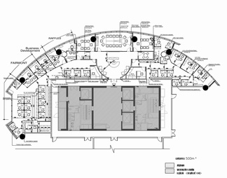 500㎡办公室施工图 办公空间 开敞办公 会议室