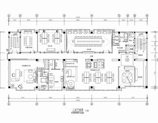 660㎡办公室施工图 办公空间 开敞办公 会议室