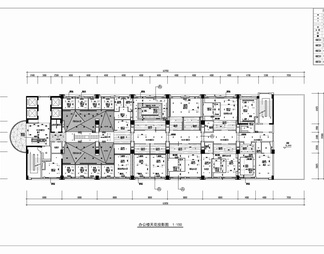 1000㎡办公室施工图 办公空间 开敞办公 会议室 办公楼 经理办公室