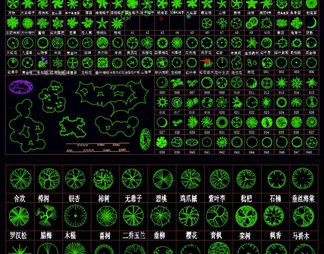 园林景观植物树木CAD图库