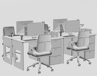 办公桌椅 职员工位 电脑桌椅 办公桌 办公椅