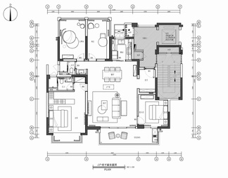 130㎡四居室家装样板间室内施工图 家装 私宅 平层 四居室 样板间