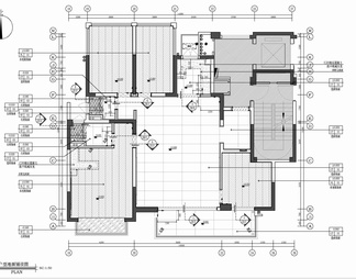 130㎡四居室家装样板间室内施工图 家装 私宅 平层 四居室 样板间