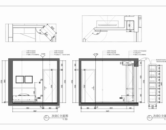 90㎡家装两居室平层室内施工图 家装 私宅 平层 样板间 两居室