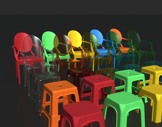 塑料椅子集合