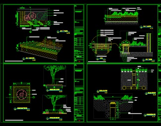 花台花池树池种植施工详图 花台剖面 树池给排水 种植图详图 景观绿化