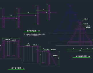 最新款9套秋千景观小品CAD施工图