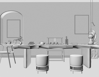 茶室，茶桌椅，茶具