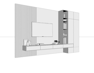 一体式电视背景墙