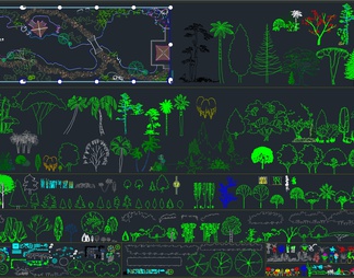 超全园林景观植物 室内绿植CAD总图库