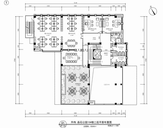 五层办公室平面方案图 办公楼 办公室 会议室