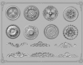 灯盘 雕花 角花 雕花线条 角线 装饰线条 圆盘 灯座
