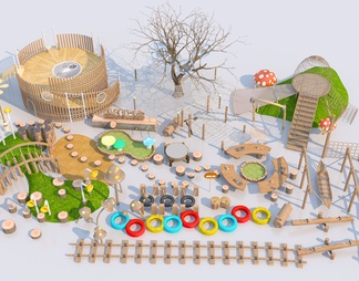 儿童木制游乐设施