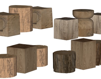 木桩桌凳