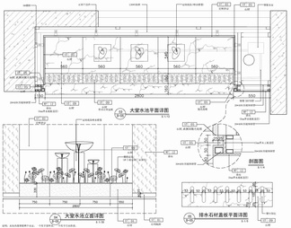 室内荷花池水景节点详图 水池 水景 室内景观 荷花