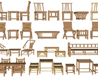 竹编桌椅
