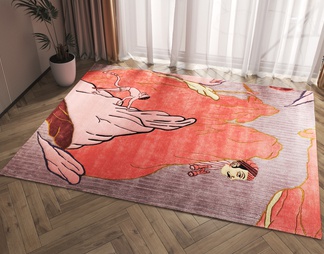 方形人物纹地毯