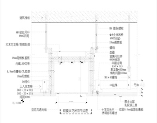 轻钢龙骨石膏板吊顶-亚克力灯箱 节点